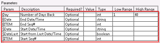 UIS Command Parameters